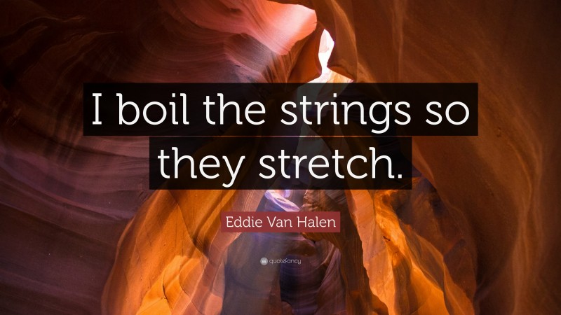 Eddie Van Halen Quote: “I boil the strings so they stretch.”