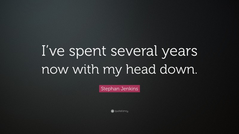 Stephan Jenkins Quote: “I’ve spent several years now with my head down.”