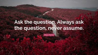 Mary Frame Quote: “ask The Question. Always Ask The Question, Never 